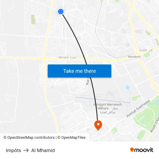 Impôts to Al Mhamid map