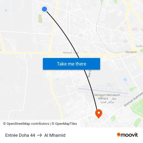 Entrée Doha 44 to Al Mhamid map