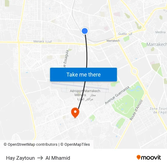 Hay Zaytoun to Al Mhamid map