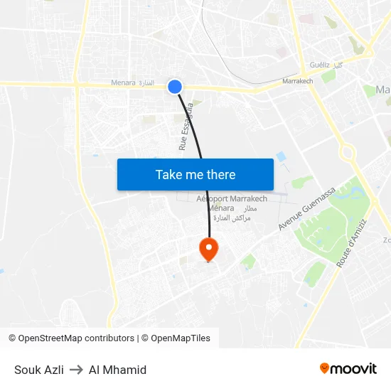 Souk Azli to Al Mhamid map