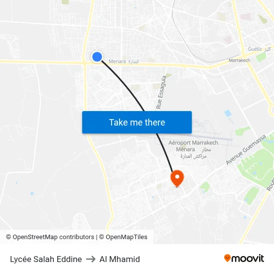 Lycée Salah Eddine to Al Mhamid map