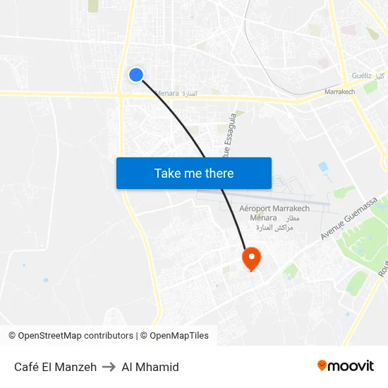 Café El Manzeh to Al Mhamid map