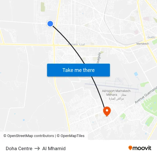 Doha Centre to Al Mhamid map