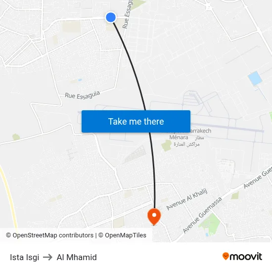 Ista Isgi to Al Mhamid map