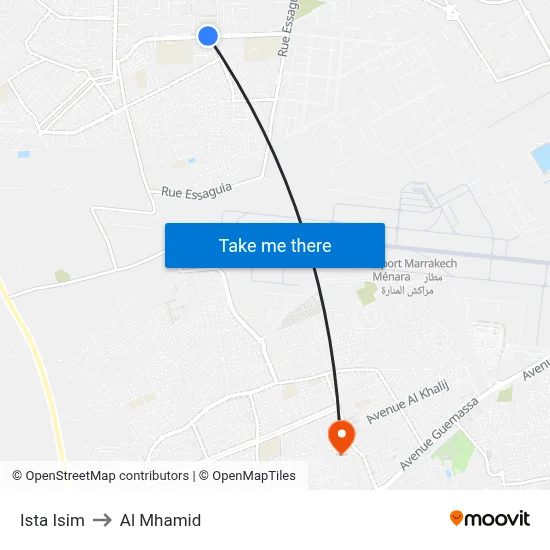 Ista Isim to Al Mhamid map