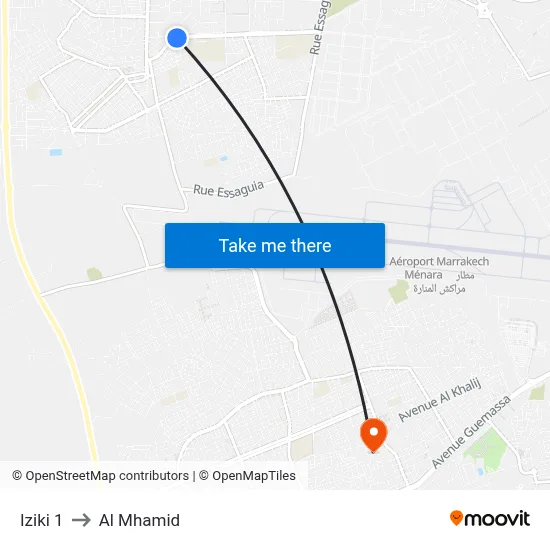 Iziki 1 to Al Mhamid map