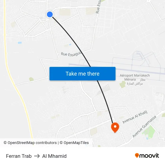 Ferran Trab to Al Mhamid map