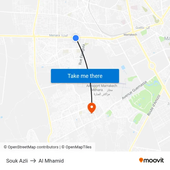Souk Azli to Al Mhamid map