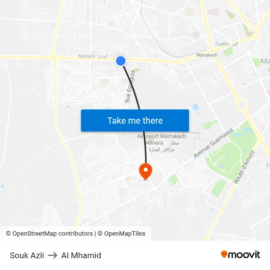 Souk Azli to Al Mhamid map