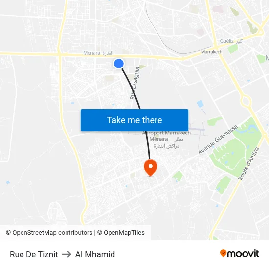 Rue De Tiznit to Al Mhamid map