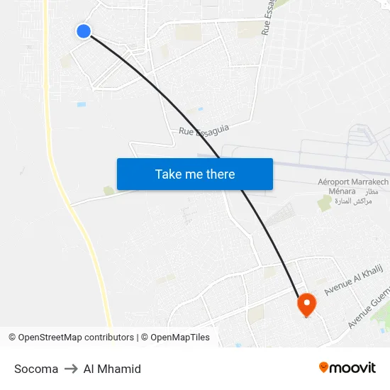Socoma to Al Mhamid map