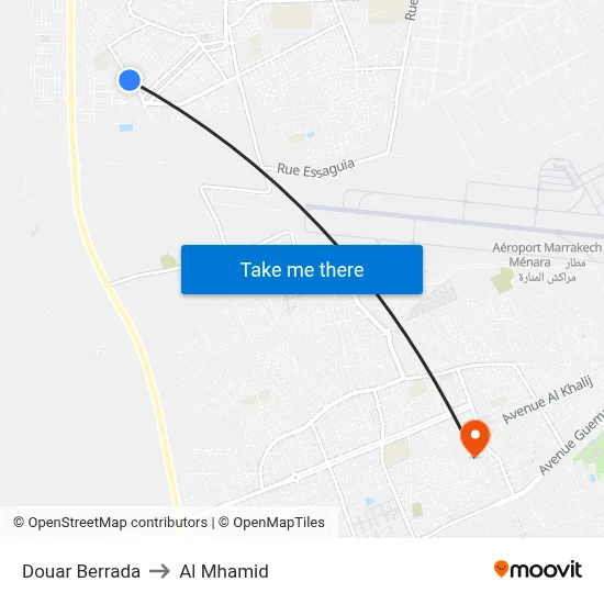 Douar Berrada to Al Mhamid map