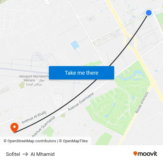 Sofitel to Al Mhamid map