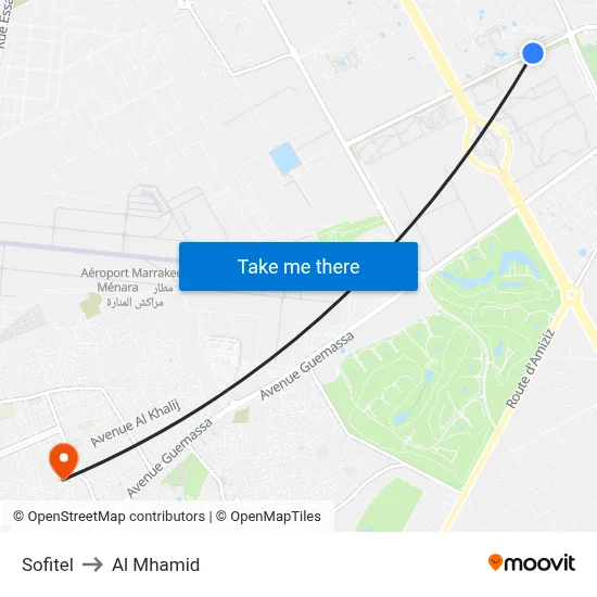 Sofitel to Al Mhamid map