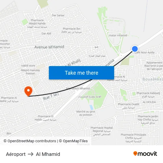 Aéroport to Al Mhamid map