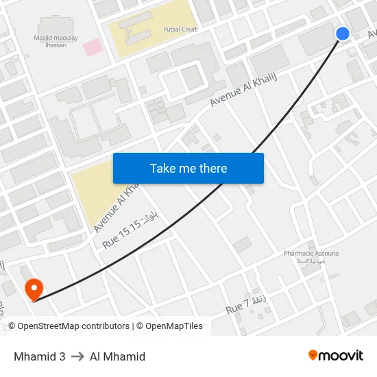 Mhamid 3 to Al Mhamid map
