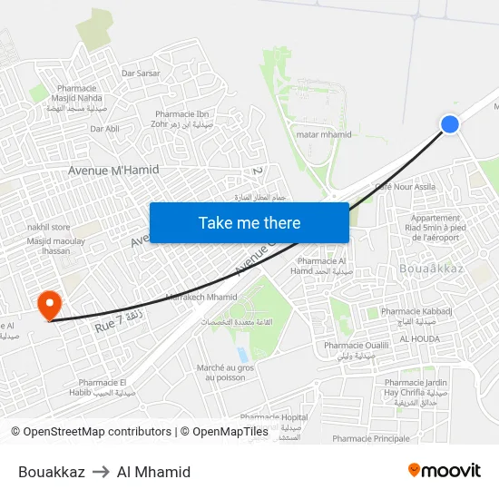 Bouakkaz to Al Mhamid map