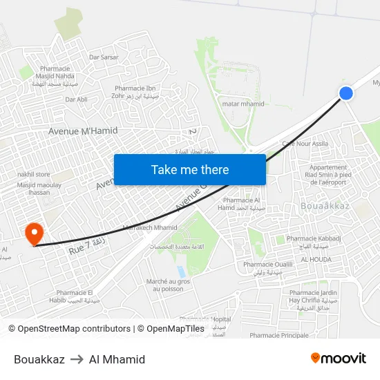 Bouakkaz to Al Mhamid map
