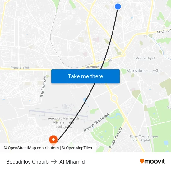 Bocadillos Choaib to Al Mhamid map