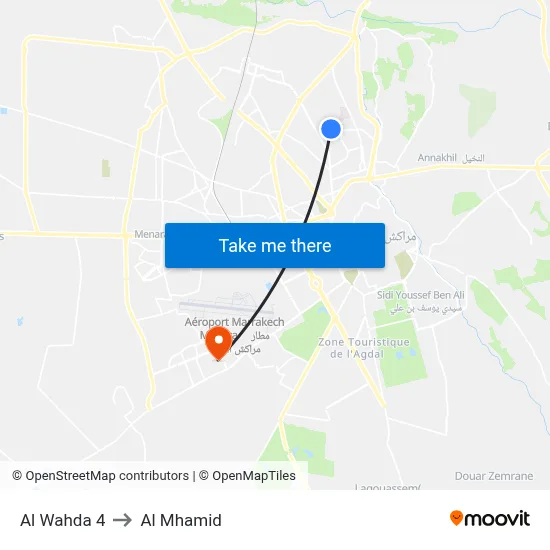 Al Wahda 4 to Al Mhamid map