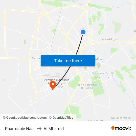 Pharmacie Nasr to Al Mhamid map