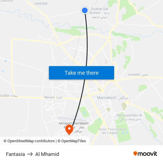 Fantasia to Al Mhamid map