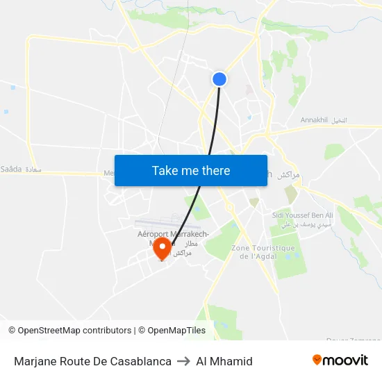 Marjane Route De Casablanca to Al Mhamid map