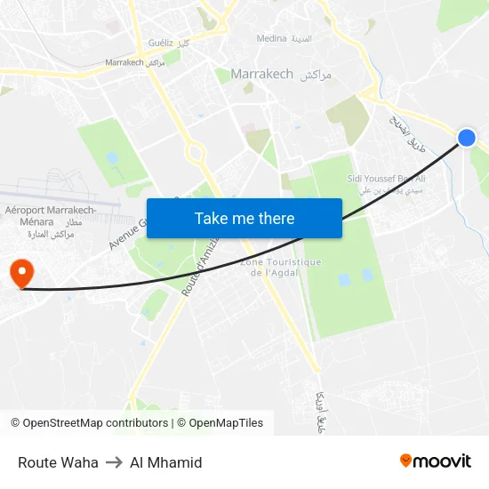 Waha Road to Al Mhamid map