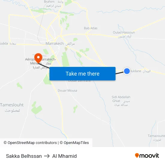 Sakka Belhssan to Al Mhamid map