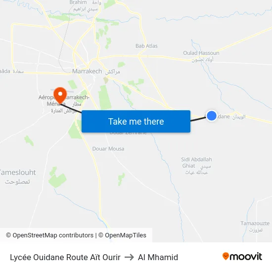 Lycée Ouidane Route Aït Ourir to Al Mhamid map
