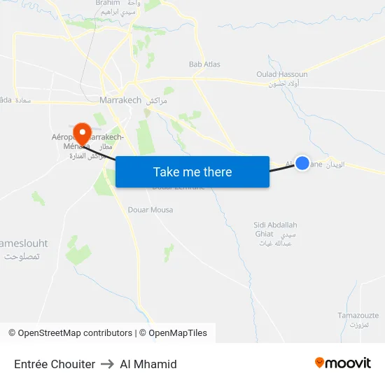 Entrée Chouiter to Al Mhamid map
