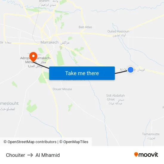 Chouiter to Al Mhamid map