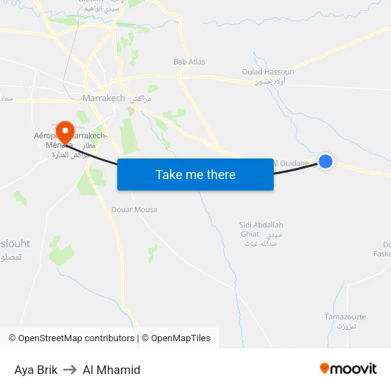 Aya Brik to Al Mhamid map