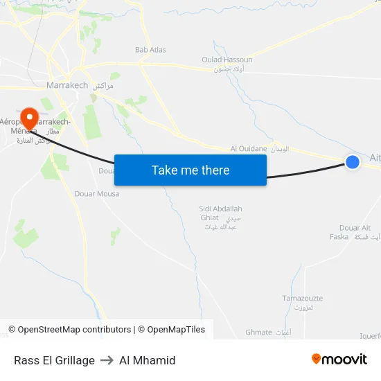 Rass El Grillage to Al Mhamid map