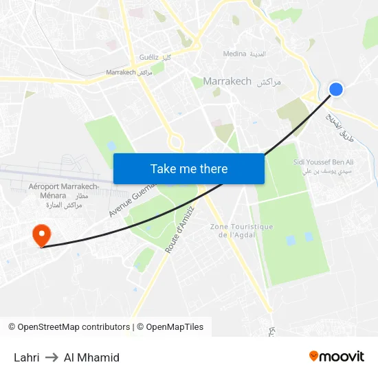 Lahri to Al Mhamid map