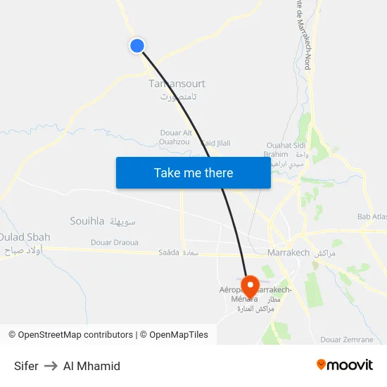Sifer to Al Mhamid map