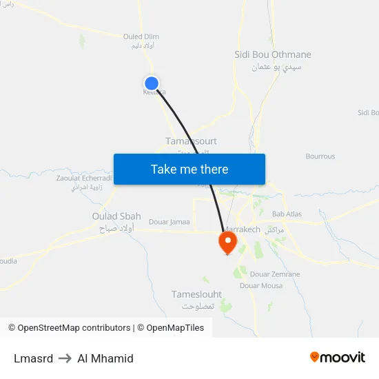 Lmasrd to Al Mhamid map