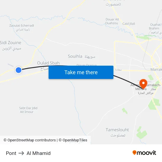 Pont to Al Mhamid map