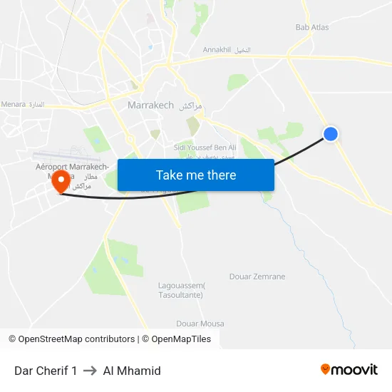 Dar Cherif 1 to Al Mhamid map