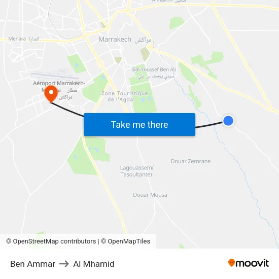 Ben Ammar to Al Mhamid map