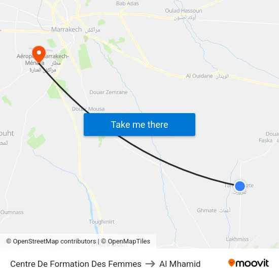 Centre De Formation Des Femmes to Al Mhamid map