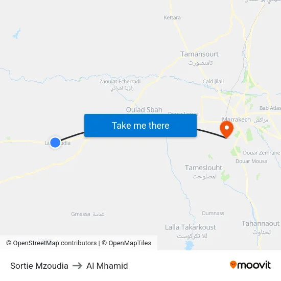 Sortie Mzoudia to Al Mhamid map