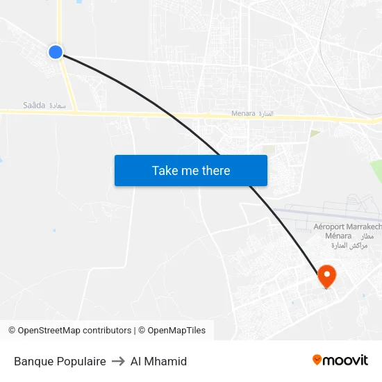 Banque Populaire to Al Mhamid map