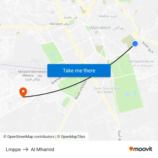 Lmppe to Al Mhamid map
