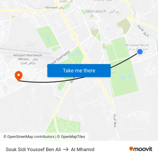 Souk Sidi Youssef Ben Ali to Al Mhamid map