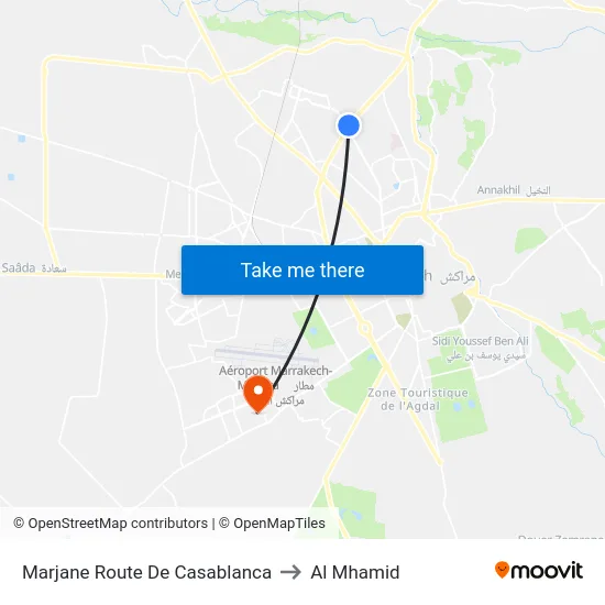Marjane Route De Casablanca to Al Mhamid map