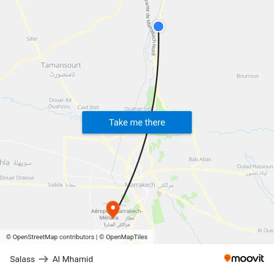 Salass to Al Mhamid map