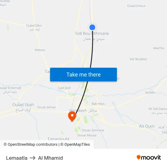 Lemaatla to Al Mhamid map