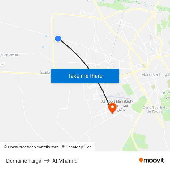 Domaine Targa to Al Mhamid map