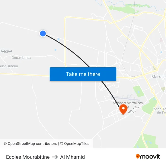 Ecoles Mourabitine to Al Mhamid map